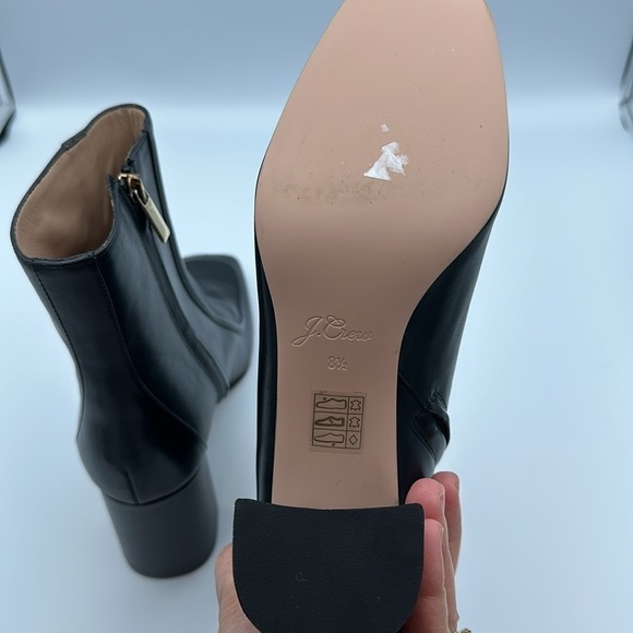 Square-toed ankle boots in Italian leather Sz8.5 - Picture 8 of 11